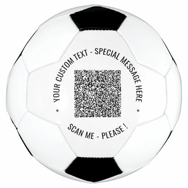 QR-Code und Beispiel für einen benutzerdefinierten Fußball (Vorderseite)