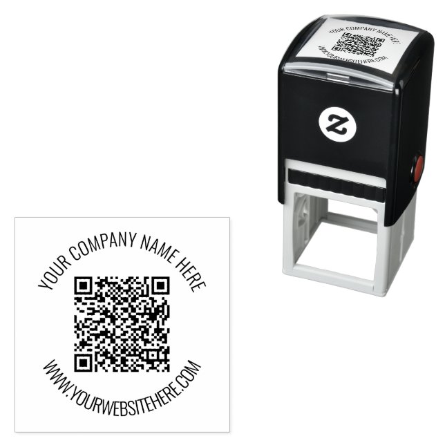 QR-Code und benutzerdefinierte Briefmarke zur Text Permastempel (Beispiel)