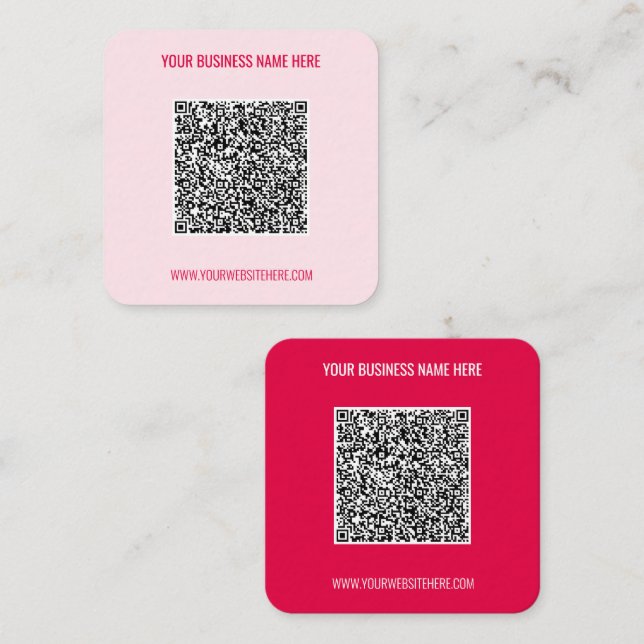 QR-Code und benutzerdefinierte Text-Business-Karte Quadratische Visitenkarte (Vorne/Hinten)