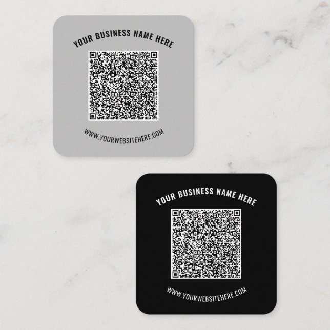 QR-Code und benutzerdefinierte Text-Business-Karte Quadratische Visitenkarte (Vorne/Hinten)