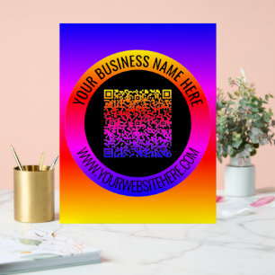 QR-Code und benutzerdefinierter Text - Akryllische Acrylschild