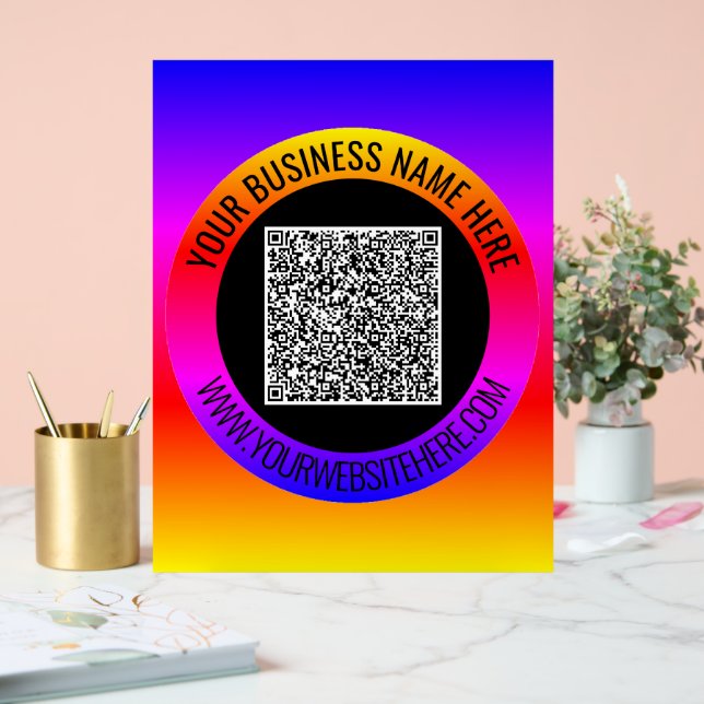 QR-Code und benutzerdefinierter Text - Akryllische Acrylschild (Hochzeit)