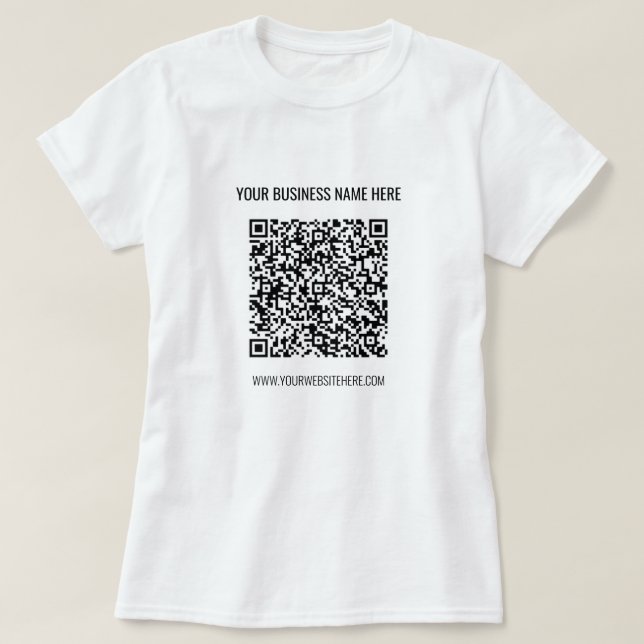 QR-Code und benutzerdefinierter Text - Geschenk fü T-Shirt (Design vorne)
