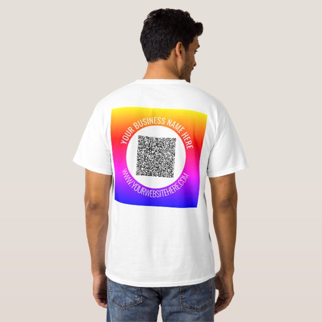 QR-Code und benutzerdefinierter Text Ihr Business- T-Shirt (Schwarz voll)