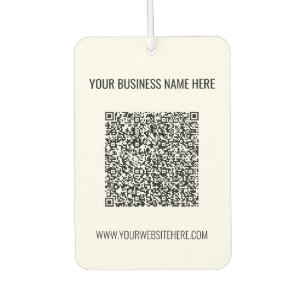 QR-Code und benutzerdefinierter Text Ihr Unternehm Autolufterfrischer