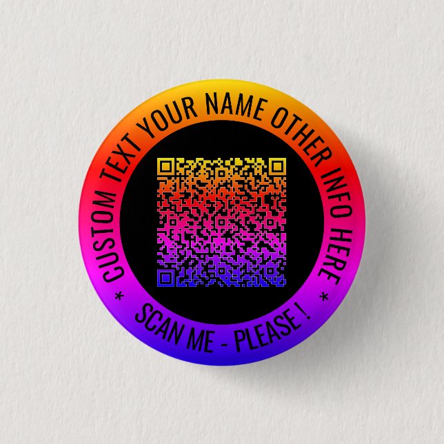 QR-Code und benutzerdefinierter Text Ihre Personal Button (Vorderseite)