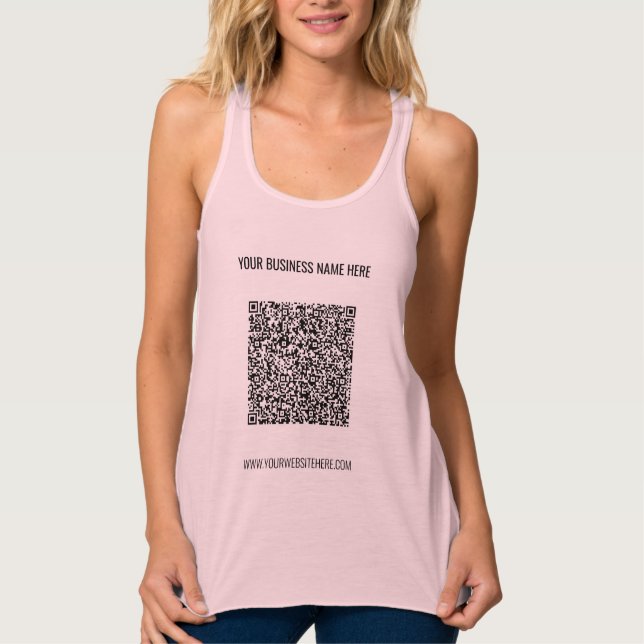 QR-Code und benutzerdefinierter Text Moderner Tank Top (Vorderseite)
