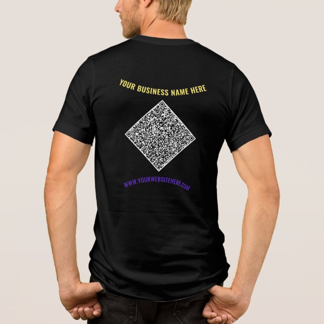 QR-Code und benutzerdefinierter Text Personalisier Tri-Blend Shirt (Rückseite)