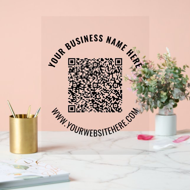 QR-Code und benutzerdefiniertes Text-Akryllisches  Acrylschild (Hochzeit)