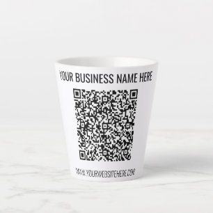 QR-Code und Beruflicher benutzerdefinierter Text Milchtasse