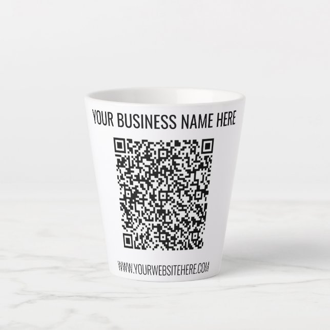 QR-Code und Beruflicher benutzerdefinierter Text Milchtasse (Vorderseite)