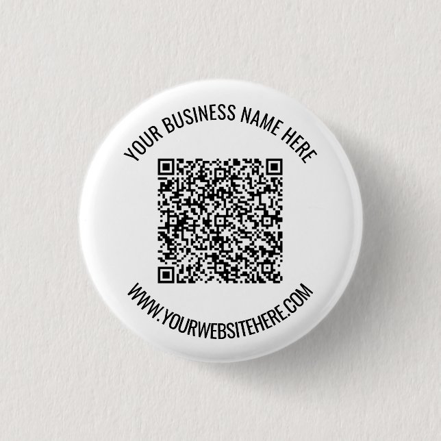 QR-Code und Beruflicher  Text Personalisiert Button (Vorderseite)
