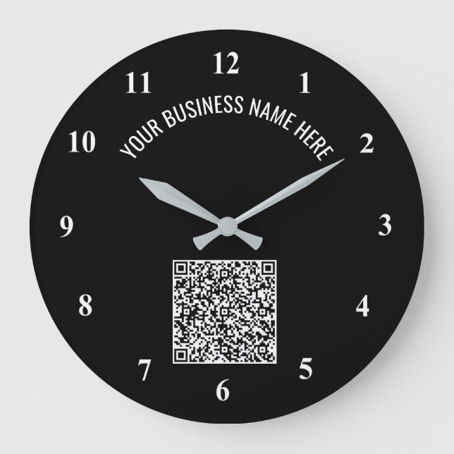 QR-Code und Beruflicher  Text Personalisiert Große Wanduhr (Vorderseite)