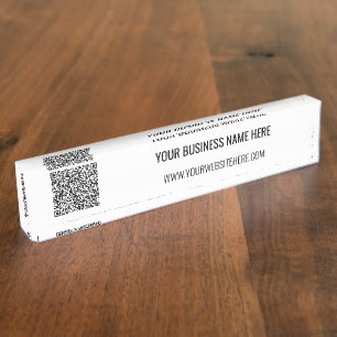 QR-Code und Beruflicher Text Personalisiert Namensplakette