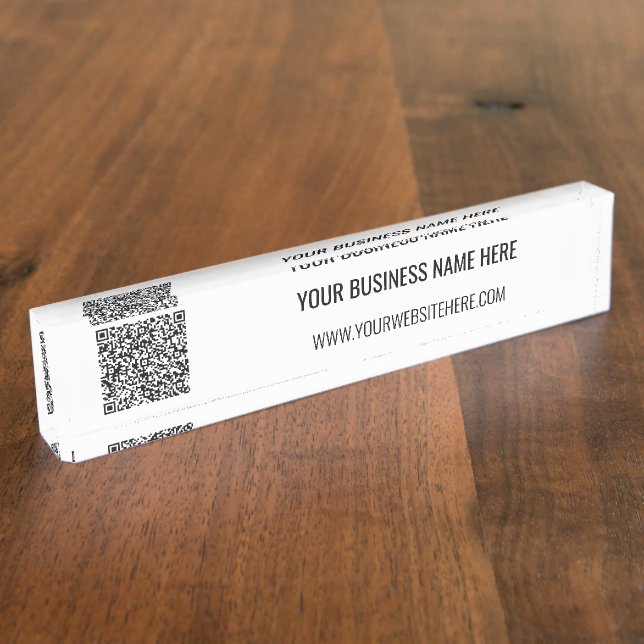 QR-Code und Beruflicher  Text Personalisiert Namensplakette (Seite)