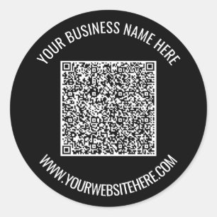 QR-Code und Beruflicher Text Personalisiert Runder Aufkleber