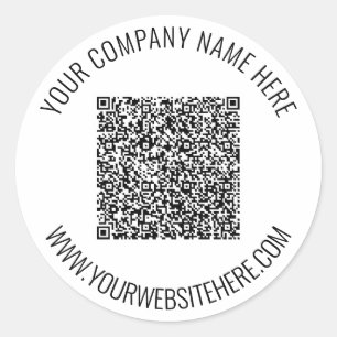 QR-Code und Beruflicher Text Personalisiert Runder Aufkleber