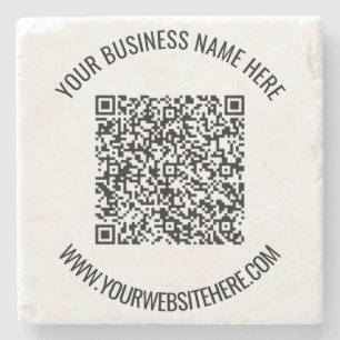 QR-Code und Beruflicher Text Personalisiert Steinuntersetzer