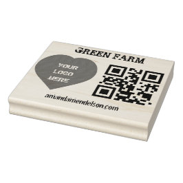Qr-Code und Firmenlogo Gummistempel
