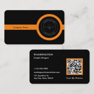 QR-Code und Firmenlogo modern beruflich Visitenkarte