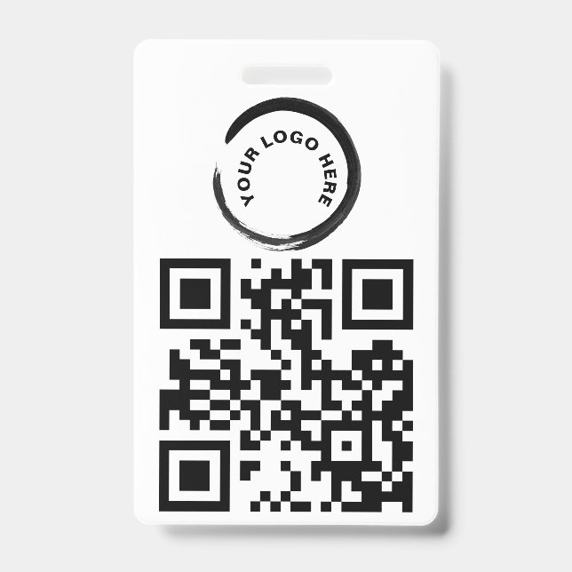 QR-Code und / oder Logo-Abzeichen Ausweis (Vorderseite)