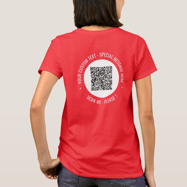 QR-Code und Personalisierter T - Shirt für benutze (Rückseite)