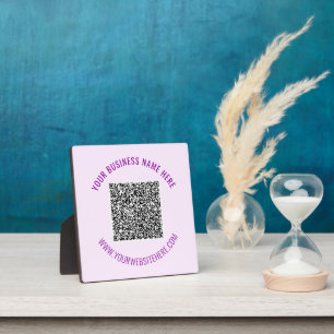 QR-Code und Personalisierter Text Fotoplatte