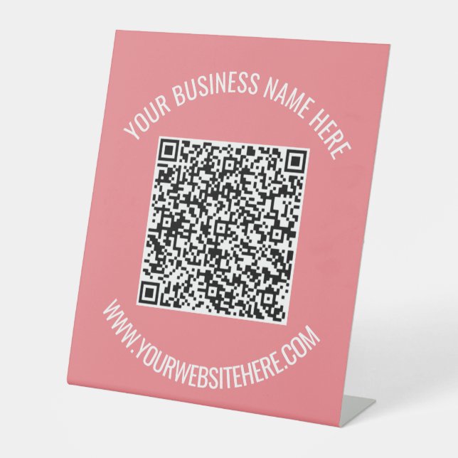 QR-Code und Personalisiertes, benutzerdefiniertes  Sockelschild (Vorderseite)