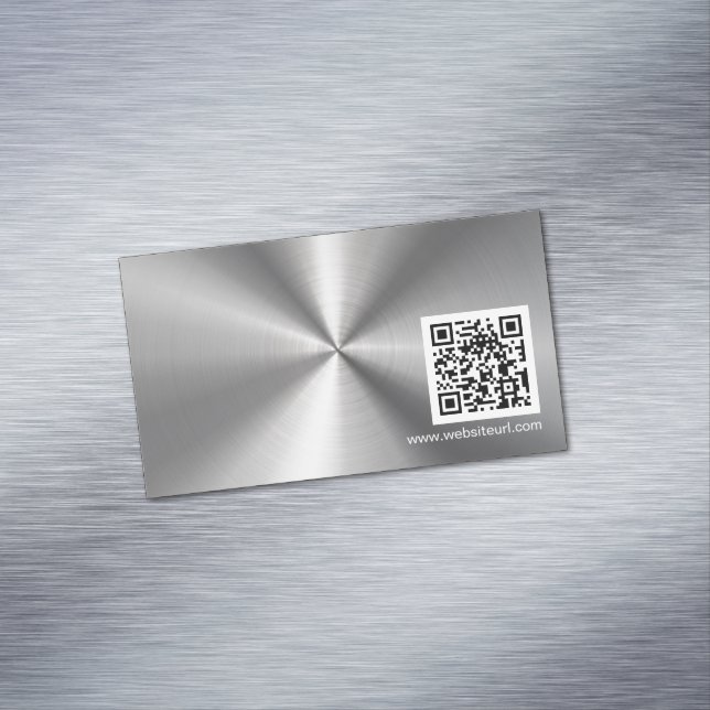 QR-Code und Schlichter, rostfreier Stahlträger Magnetische Visitenkarte (Beispiel)