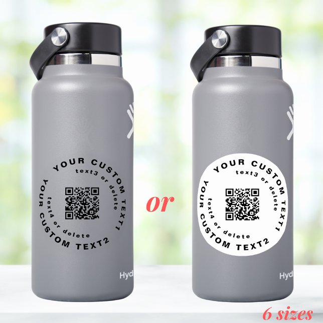 QR-Code und Text auf "Clear Vinyl Business Water B Aufkleber (Von Creator hochgeladen)