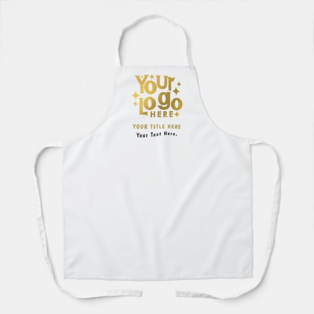 QR-Code und Text-Branding für das Retro-Business-L Schürze (Vorderseite)