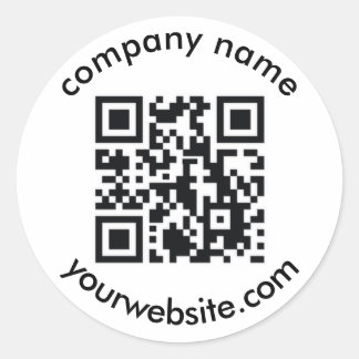 QR-Code und Text ergänzen Ihre eleganten, modernen Runder Aufkleber