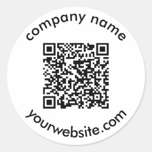 QR-Code und Text ergänzen Ihre eleganten, modernen Runder Aufkleber