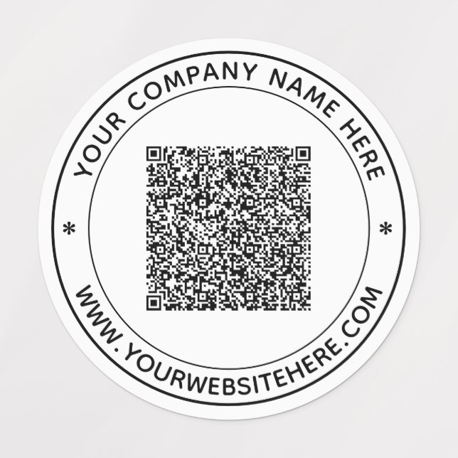 QR-Code und Text-Personalisierte Unternehmensbezei Etiketten (Design 1)
