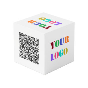 QR-Code- und Unternehmenslogo Werbe-Würfel Beispie Würfel