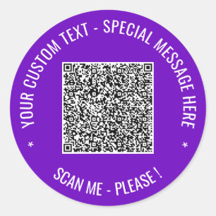 QR-Code und Vorlage für benutzerdefinierte Textauf Runder Aufkleber