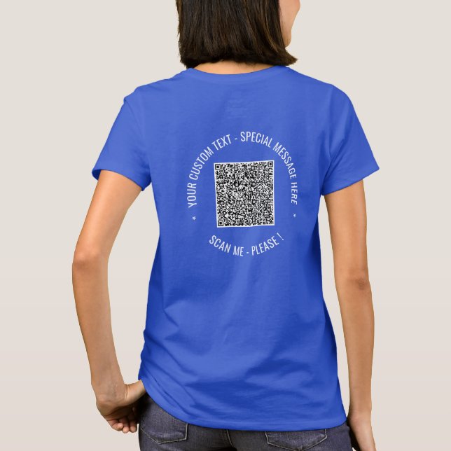 QR-Code und Vorlage für benutzerdefinierten Text-T T-Shirt (Rückseite)