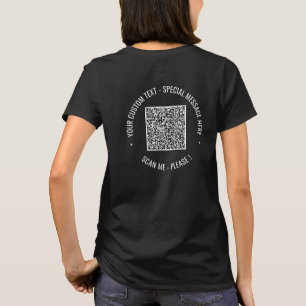 QR-Code und Vorlage für benutzerdefinierten Text-T T-Shirt