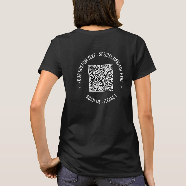 QR-Code und Vorlage für benutzerdefinierten Text-T T-Shirt (Rückseite)