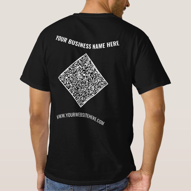 QR-Code und Vorlage für den benutzerdefinierten Bu T-Shirt (Rückseite)