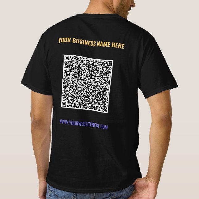 QR-Code und Vorlage für den Business-T - Shirt (Rückseite)