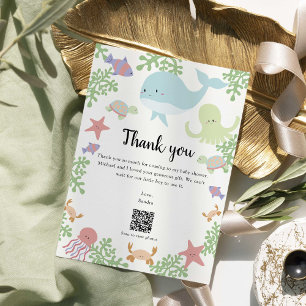 QR-Code Under the Sea Baby Shower Danke