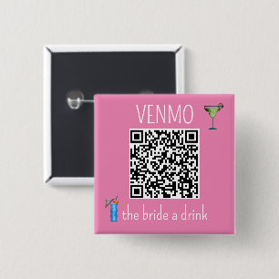 QR-Code VENMO der Braut ein Getränk Junggesellinne Button