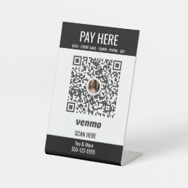 QR Code Venmo Pay hier Pedestal Sign hinzufügen Sockelschild