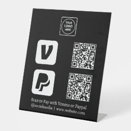QR-Code | Venmo & PayPal Scan-to-Pay-Logo Sockelschild