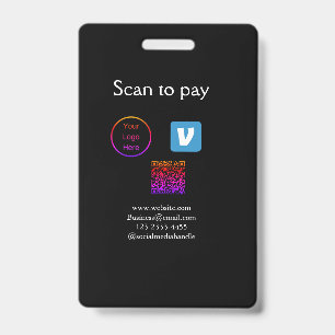 QR-Code Venmo-Scan zum Bezahlen Logo Social Media Ausweis