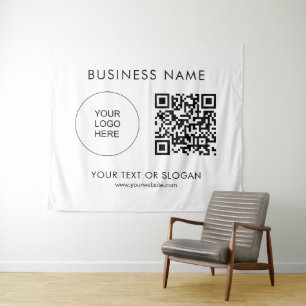 QR-Code Veranstaltung Seminar-Party Logo Text benu Wandteppich