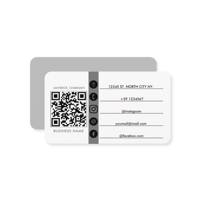 QR-Code Verbindung mit uns Visitenkarte (Vorderseite/Rückseite Beispiel)