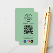 QR-Code Verbindung mit US Social Media Minze Green