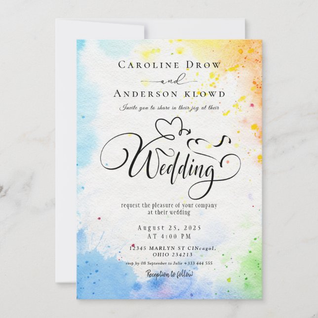 QR Code Video Wedding Invitation Einladung (Vorderseite)